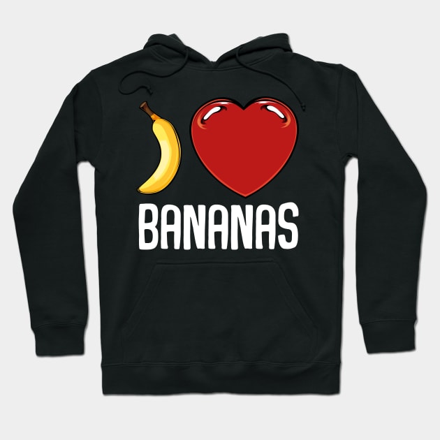 Banana - I Love Bananas - Fruity Exotic Statement Hoodie by Lumio Gifts